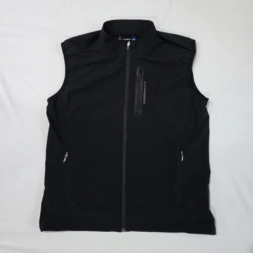 J. Lindeberg Black Soft Shell Lightweight Performance Stretch Vest. XL